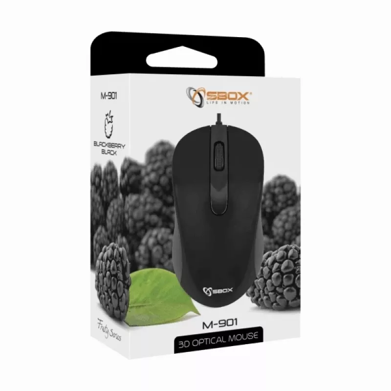 Sbox M-901 mouse ottico nero