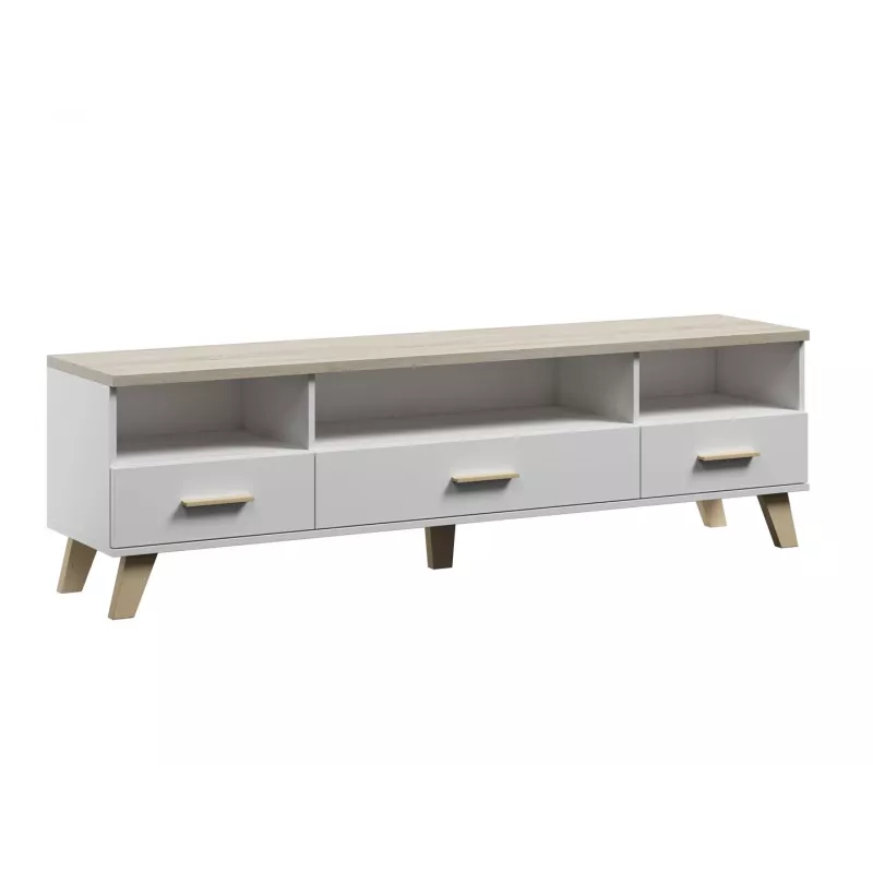 Cama supporto TV LOTTA 180cm bianco + rovere sonoma