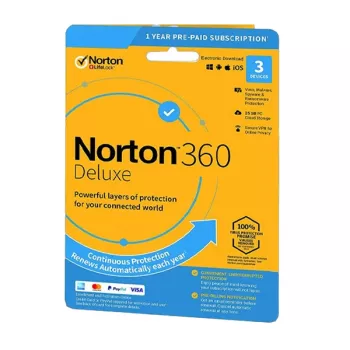 Norton 360 Deluxe | 3 dispositivi | 1 anno | 25 GB di spazio cloud | EU