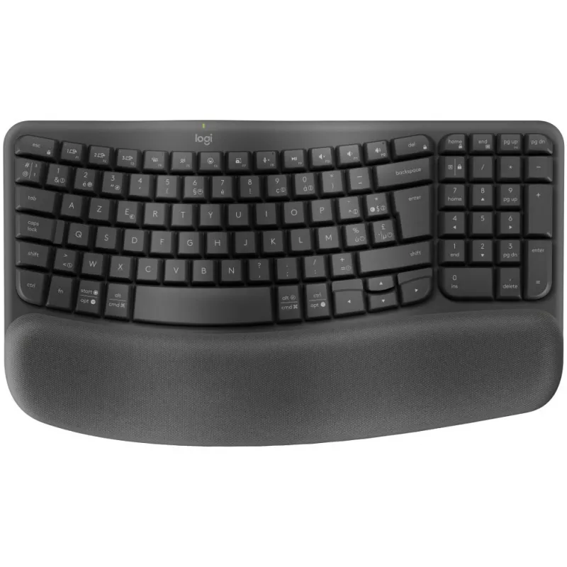 Tastiera wireless ergonomica Wave Keys - GRAPHITE - NLB - 2.4GHZBT - NA - CENTRAL-419 - UNIVERSAL