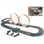 Pista automobilistica meccanica giocattolo Madej con due looping, set pista portatile con auto looping