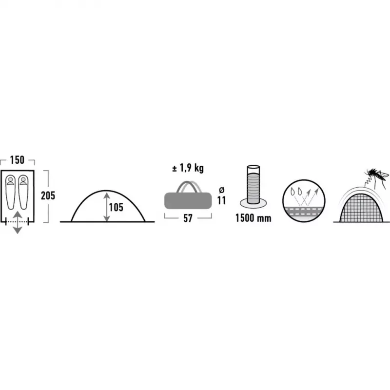 High Peak Monodome blu, grigio tenda a cupola/igloo 10159
