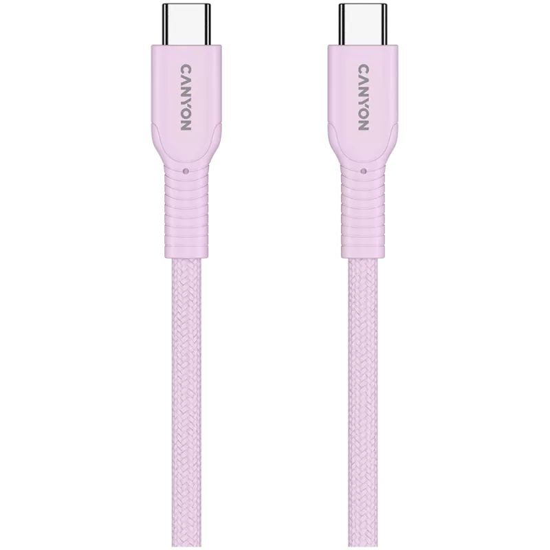 CANYON cavo OnWire 60CL C-C 60W COLOR intrecciato 1m rosa