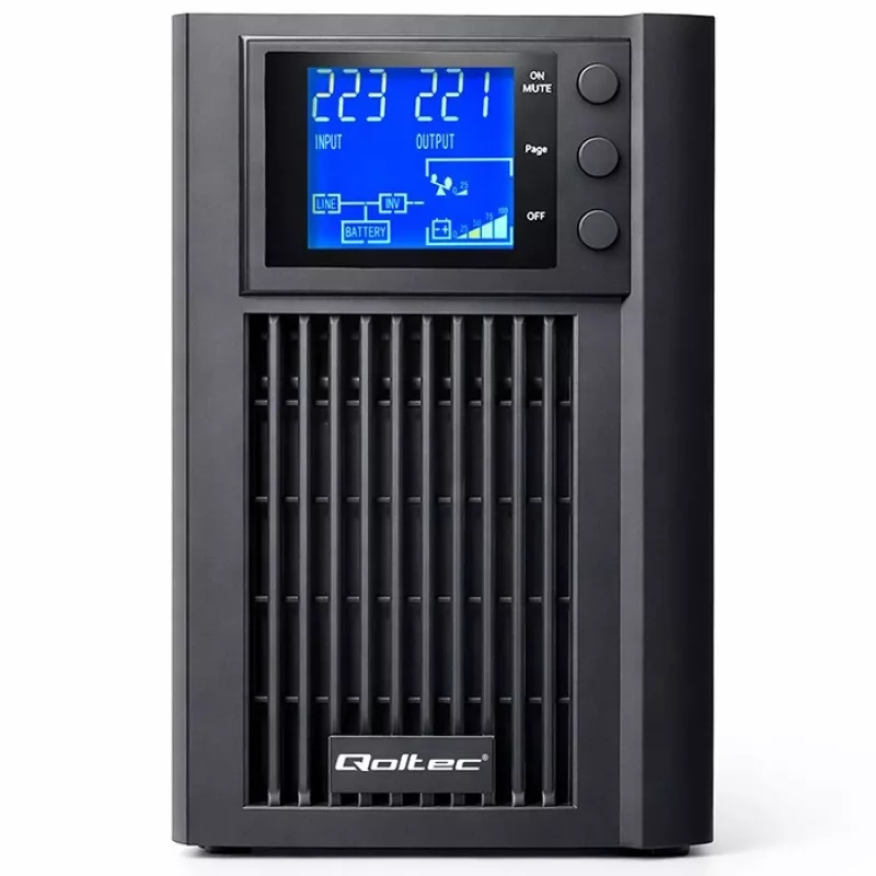 UPS QOLTEC onda sinusoidale pura 1kVA 800W con AVR e display LCD
