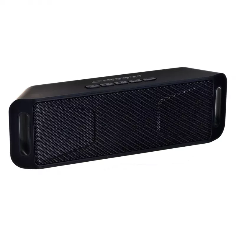 Altoparlante stereo portatile ESPERANZA FOLK nero — 6 W RMS, Bluetooth, microSD, batteria LiPo