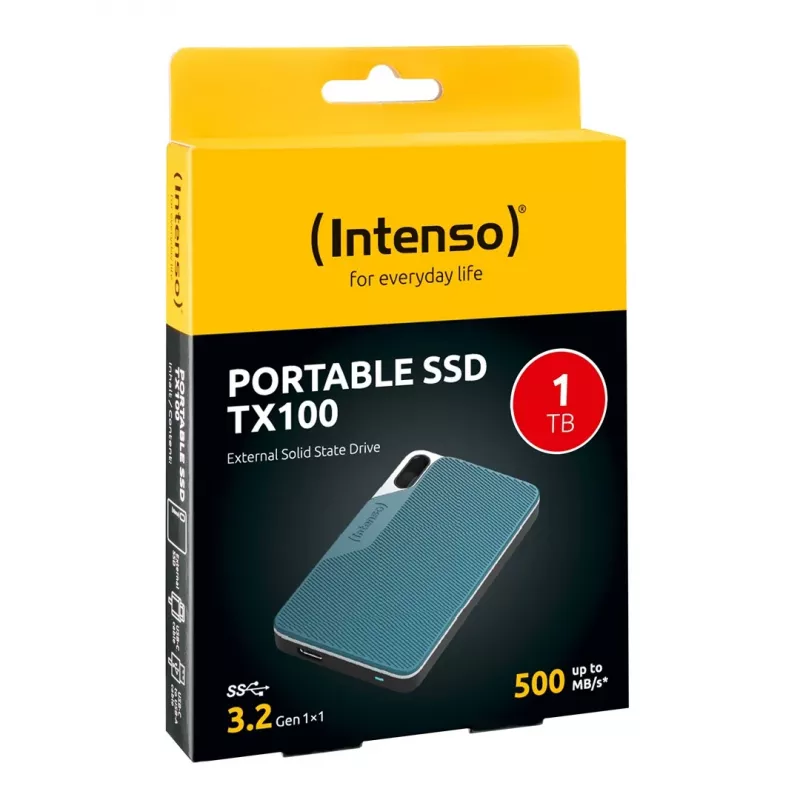 Intenso TX100 SSD esterno da 1 TB, USB-C 3.2 Gen 1x1