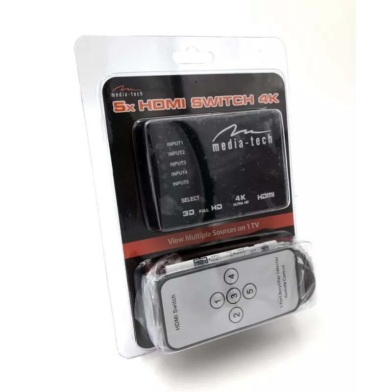 Media-Tech MT5207 Switch HDMI 5x, 4K