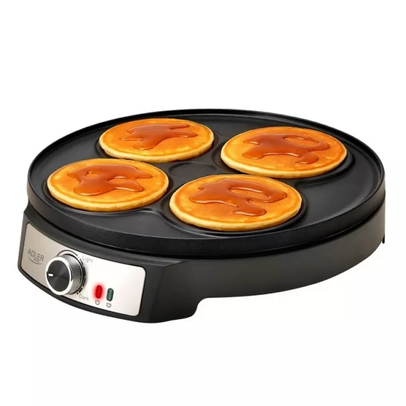 Adler AD 3093 Crepiera elettrica double-face 2 in 1, 1600 W, nero