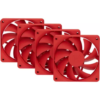 Ventola per computer HYTE FA12-RR-4 120 mm, 1500 giri/min, 72 m³/h, 1,6 mmH2O, cuscinetto fluidodinamico, rosso, confezione da 4
