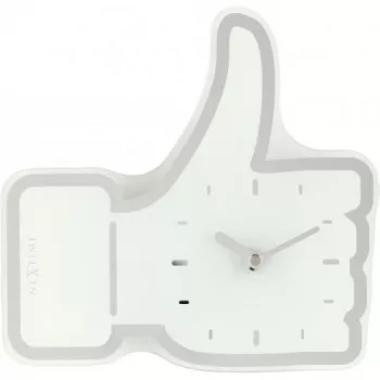 NeXtime orologio 5185wi Mini Thumbs Up, 20,5x21 cm, da parete, bianco/argento