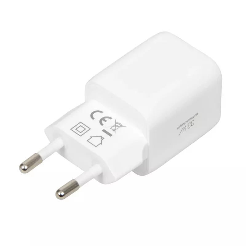 Caricabatterie USB IBOX ILUC42W 42W (max 33W), 1×USB-C PD3.0, 1×USB-A QC3.0, 100–240V, bianco