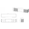 Mobile TV Cama LARA 183x35x37 nero opaco + camino bianco