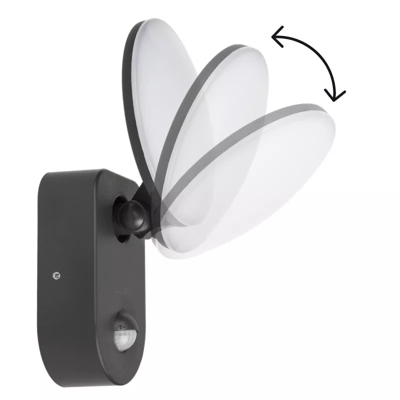 Lampada da parete LED MACLEAN MCE367 con sensore PIR, lampada da parete per esterni con rilevatore di movimento