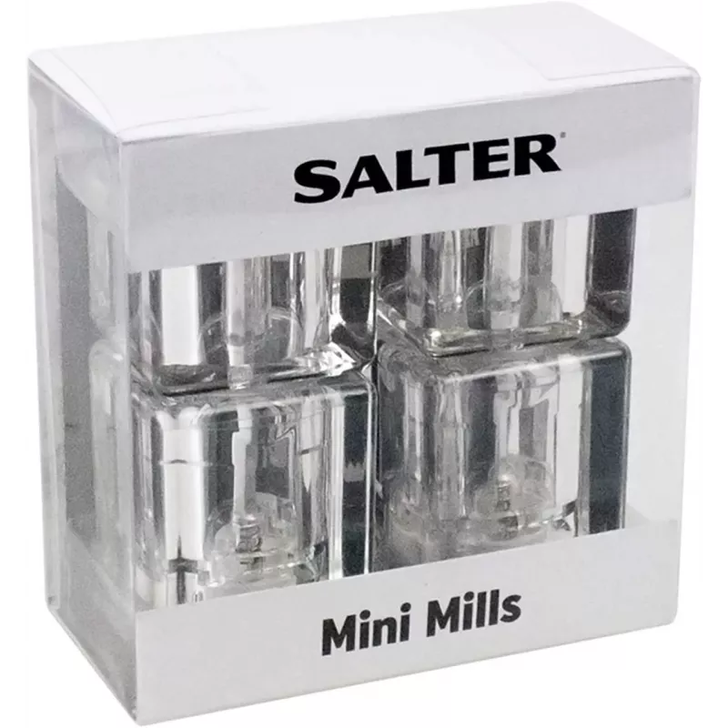 Macina sale e pepe Salter 7605 CLXR Twin design compatto, a batteria, macinatura regolabile