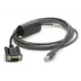 Zebra CBA-R10-S07ZBR cavo seriale, RS232, DB-9 (M), 2,13 m, nero