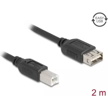 Cavo USB 2.0 DELOCK 81531 — 2 m, USB B su USB A, nero, contatti dorati