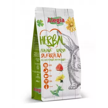 Mangime secco per conigli Alegia ALEGIA 600 g — alimento completo per conigli adulti, gusto frutta, senza cereali, senza glutine e soia