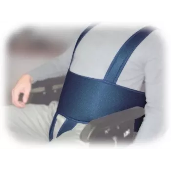 Cintura stabilizzatrice per sedia a rotelle Aston Secubac IV 681022 — in tessuto, chiusura regolabile a velcro, lunghezza 150 cm, larghezza 20 cm, blu