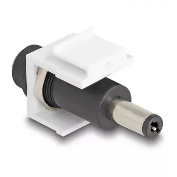 Modulo Keystone DeLOCK DC 5,5 x 2,1 mm femmina su DC 5,5 x 2,5 mm maschio bianco