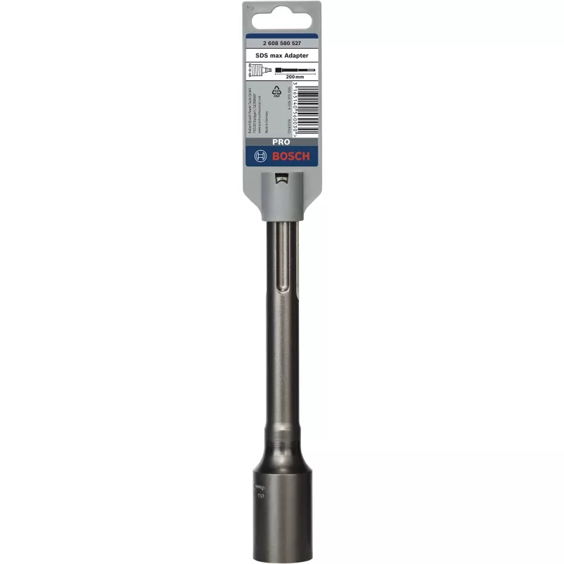 Adattatore Bosch per frese a corona SDS max in due pezzi, adattatore, SDS Max, metallo, 1 pezzo, 200 mm