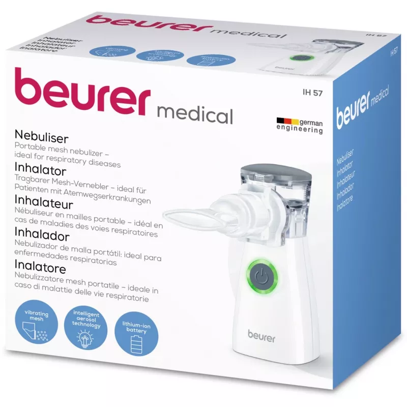 Inalatore Beurer IH 57 con maschera per adulti e bambini, a batteria