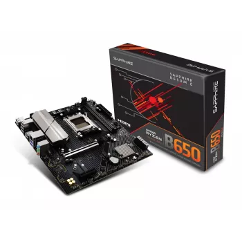 Scheda madre Sapphire B650M-E (AMD B650) micro ATX, socket AM5, DDR5, 2x DIMM, 96GB, 2x M.2 (PCIe5/4), 4x SATA III, LAN 2,5Gb