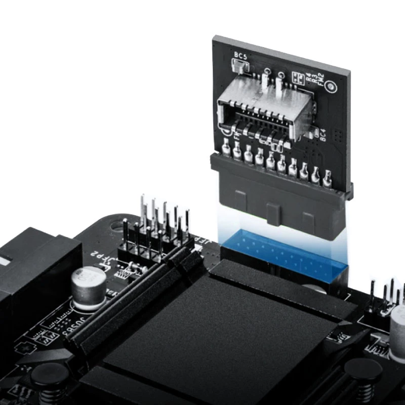 GrauGear adattatore interno da USB 3.0 19 pin a USB 3.1 Type-E 20 pin Key A, 90 gradi