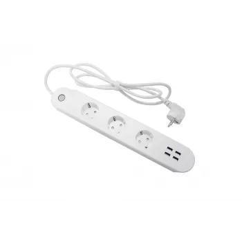 Ciabatta intelligente Denver SHP-300U 3 prese AC Type E 4 bianco