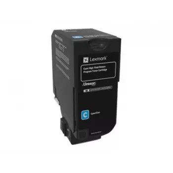 Lexmark 74C2HC0 Cartuccia di toner restituibile, ciano, alta resa, 12000 pagine