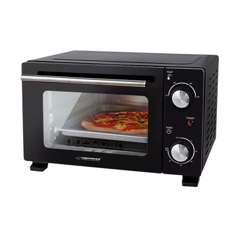 Esperanza EKO007N Calzone mini forno, 10 l, 800 W, nero