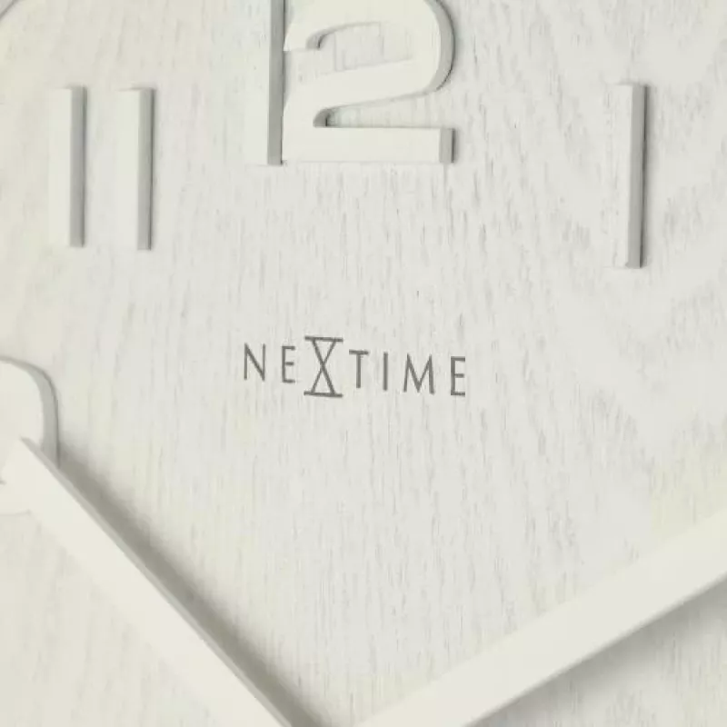 NeXtime 3096WI - orologio da parete - orologio al quarzo - rotondo - bianco - legno - legno