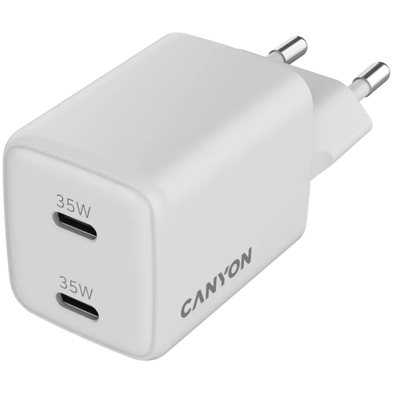 Canyon CU35CC GaN 35 W 2xPD caricabatterie da parete, bianco