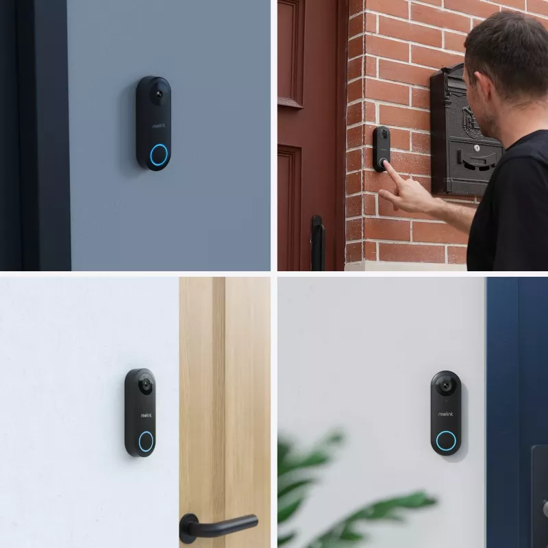 Reolink D340P - videocitofono cablato 5MP con campanello, PoE, rilevamento persone, audio bidirezionale, compatibile con NVR
