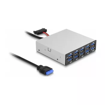 DeLOCK 64208 Hub USB pin-header 19 pin 5000 Mbit/s nero grigio
