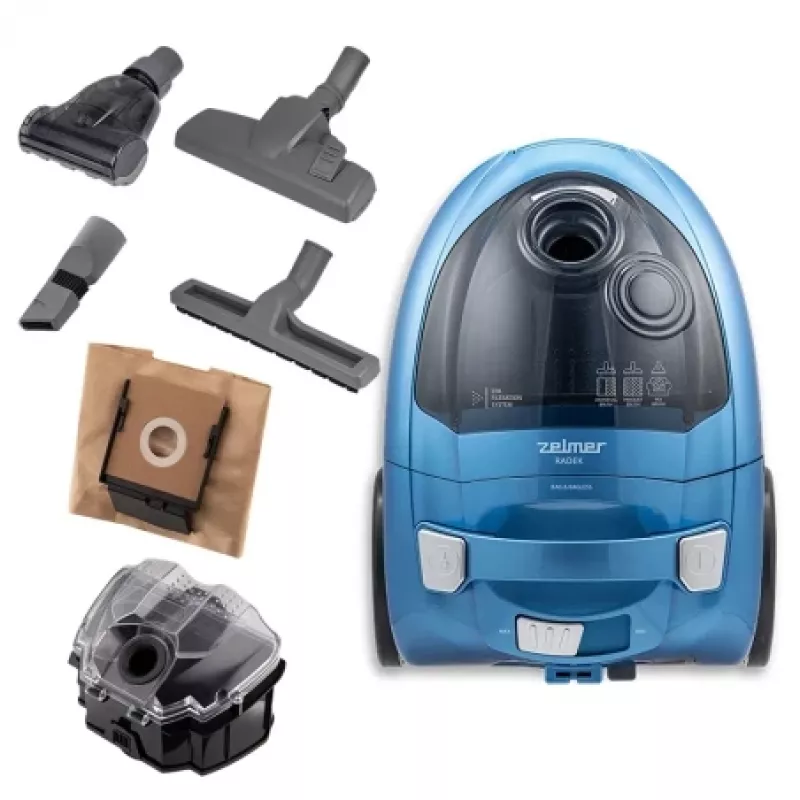Aspirapolvere senza sacchetto ZELMER ZVC032P blu 1200 W, design a bidone compatto