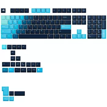 Keycaps GLORIOUS GPBT Gradient Celestial Ice – layout ANSI, set keycap PBT sublimazione