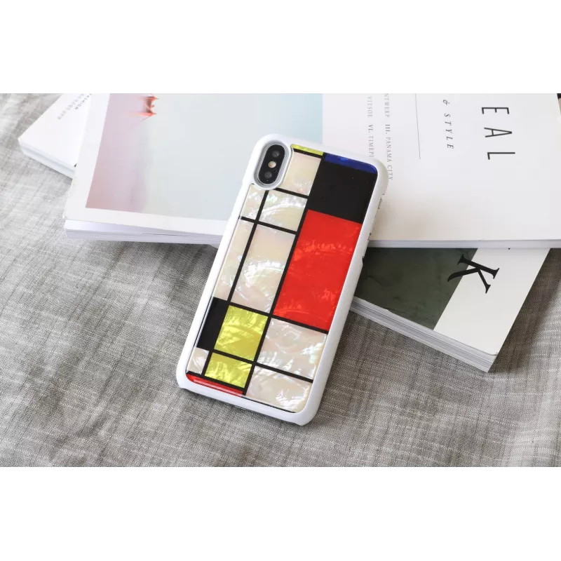 iKins Mondrian custodia per iPhone XS/X, bianca, K1624H