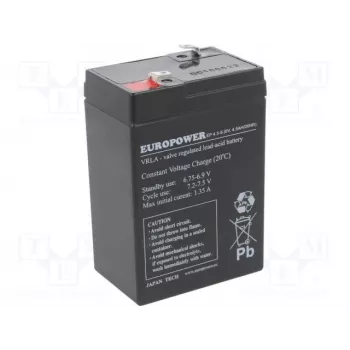 Batteria al piombo-acido europower EP4.5-6 6V 4,5Ah