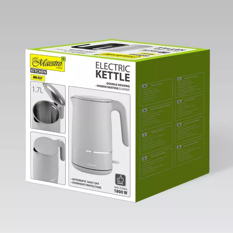 Maestro MR-037 bollitore 1,7 L 1800 W (MR-037-GREY) grigio
