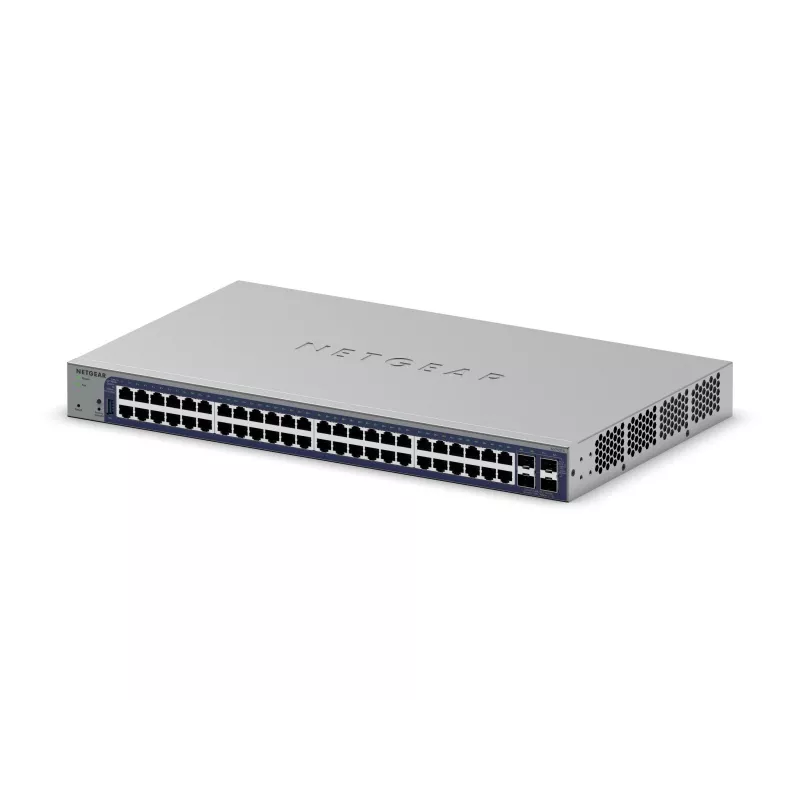 Switch Gigabit Ethernet gestito Netgear GS752TX, 48x RJ-45 10/100/1000, supporto 10G, rack 1U, grigio