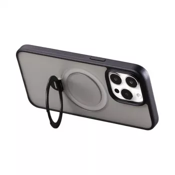 Custodia protettiva magnetica Joyroom JR-BP004 per iPhone 15 Pro, nero, profilo sottile, magneti compatibili MagSafe