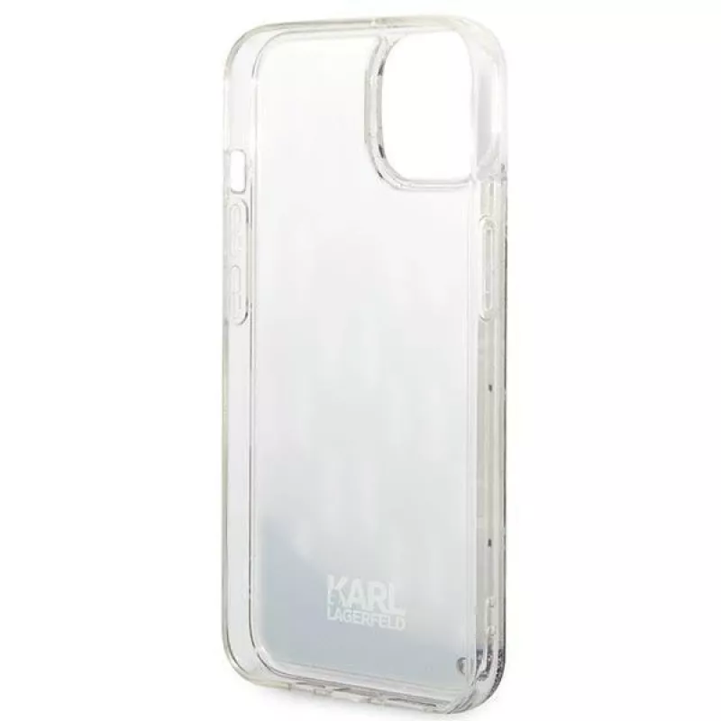 Karl Lagerfeld KLHCP14MLMNMS iPhone 14 Plus 6.7 custodia rigida argento / argento Liquid Glitter Monogram