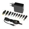 Alimentatore per laptop IBOX IUZ65WA, AC/DC automatico 100–240V → 18,5–20,5V, 65W, 1×USB, nero
