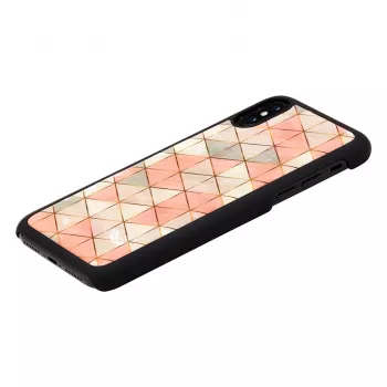 Custodia protettiva iKins per iPhone XS / iPhone X, motivo rombi, nero