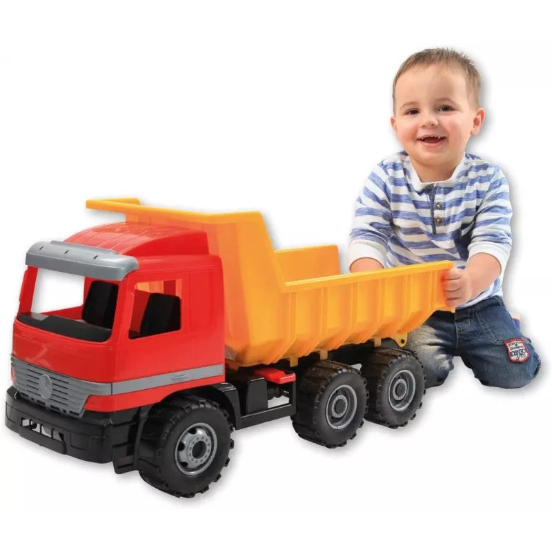 Camion ribaltabile giocattolo Lena Actros 62 cm carrello singolo marrone