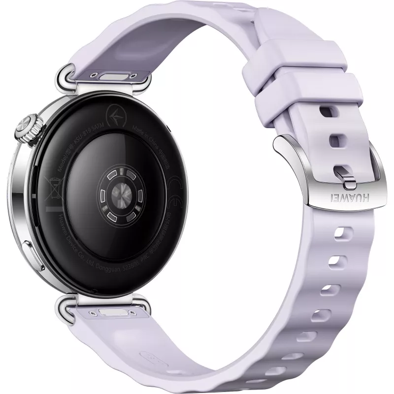 Huawei WATCH GT6 41 mm smartwatch, display tattile AMOLED 3,35 cm (1,32") 466 x 466, GPS, acciaio inossidabile, argento, cinturino in fluoroelastomero viola