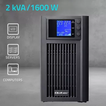 UPS QOLTEC onda sinusoidale pura 2kVA 1600W con AVR e display LCD