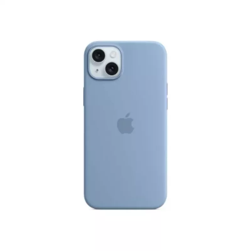 Custodia in silicone Apple iPhone 15 Plus compatibile MagSafe - blu inverno