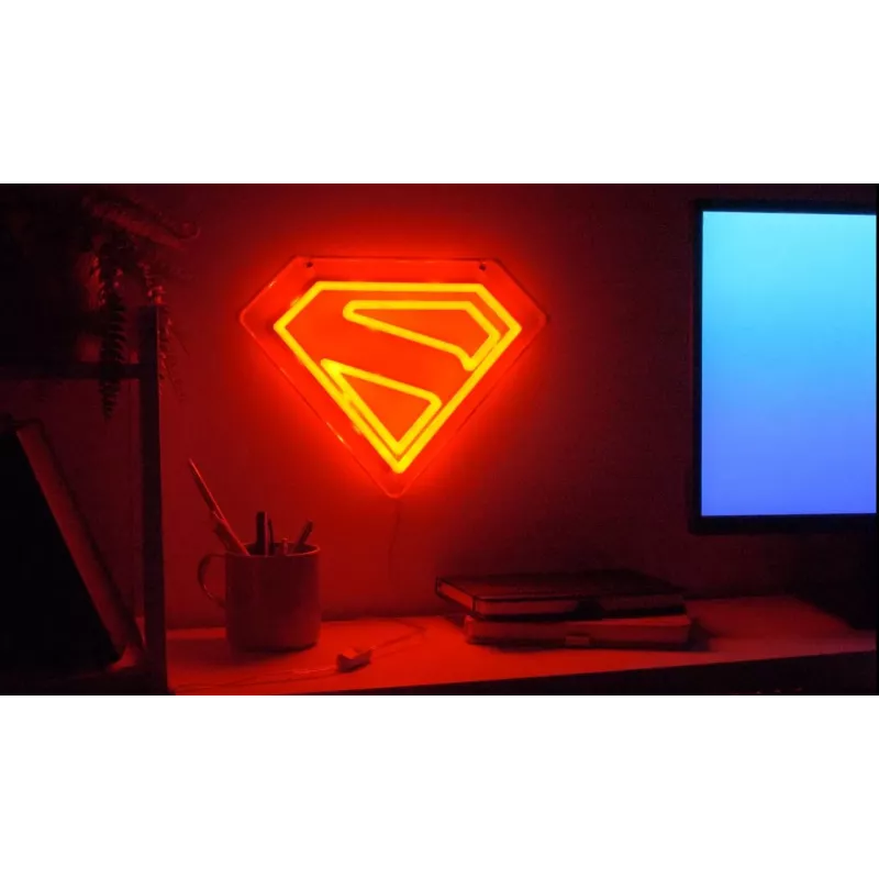 Luce neon LED da parete Paladone Superman PP14478SMTVN, targa da parete decorativa