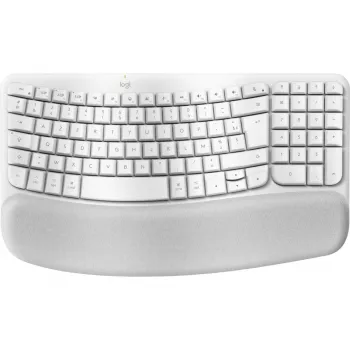 Logitech Ergo Series Wave Keys for Mac - Tastiera - Wireless - Bluetooth LE - AZERTY - Francese - bianco ghiaccio (920-012406)
